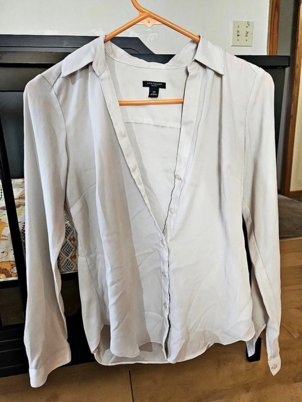 Ann Taylor White Button Down Blouse Size XSP
